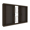 Veneziana 6 Folhas Com Grade Elo Aço Bronze Com Vidro Incolor