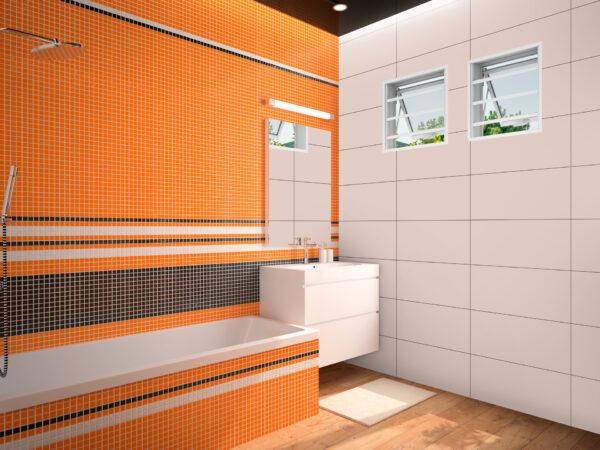 Janela Maxim-Ar Com Grade Horizontal Aço Branco Com Vidro - Imagem 2