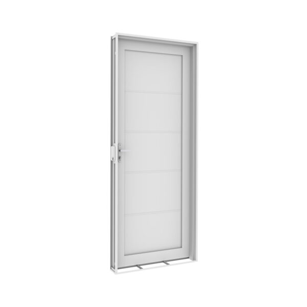 Porta Social Aço Sem Frisos Branco Com Preenchimento Termoacústico